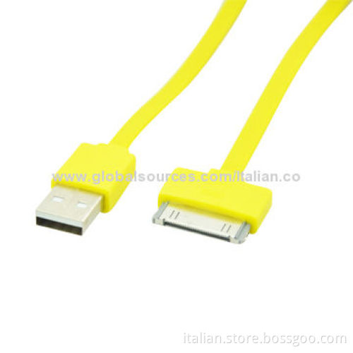 Noodle flat shape 30 pin USB data charger cable for iPhone4/4s